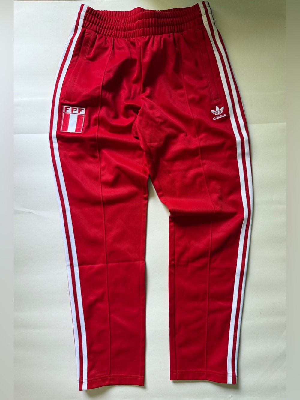 🇵🇪 Adidas Original [M] FPF (Peru) Men’s Classic Beckenbauer Track Pants Red